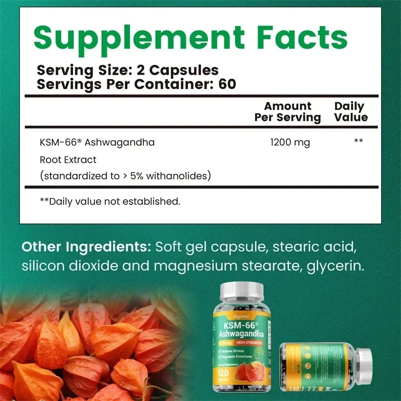 KSM-66 Ashwagandha Stress Relief Capsules